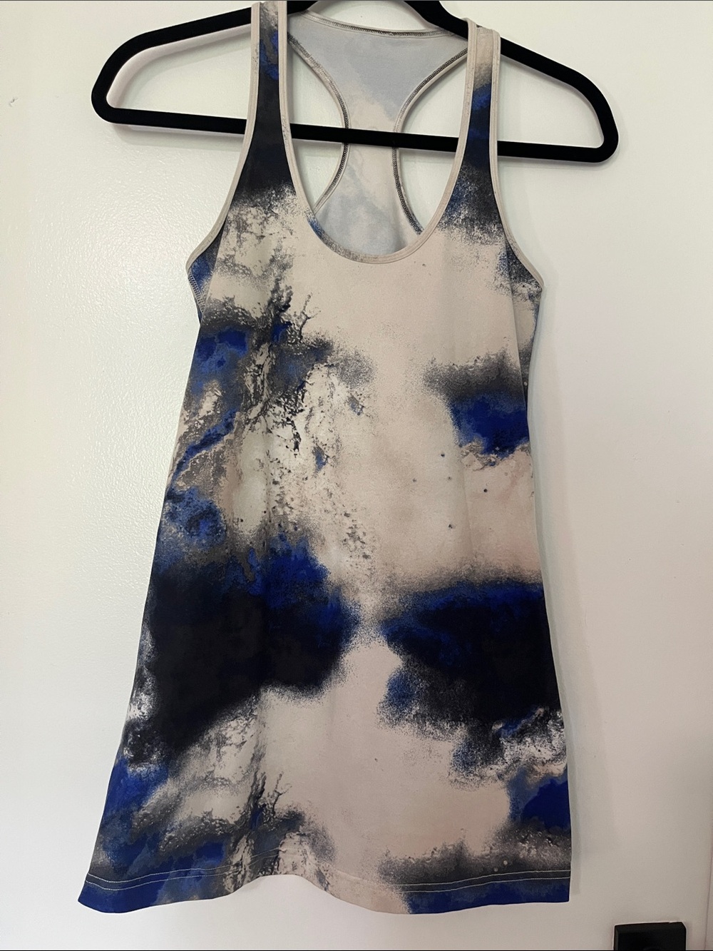 Lululemon Cool Racerback Tank Top Milky Way Multi Blue Black Galaxy Size 4